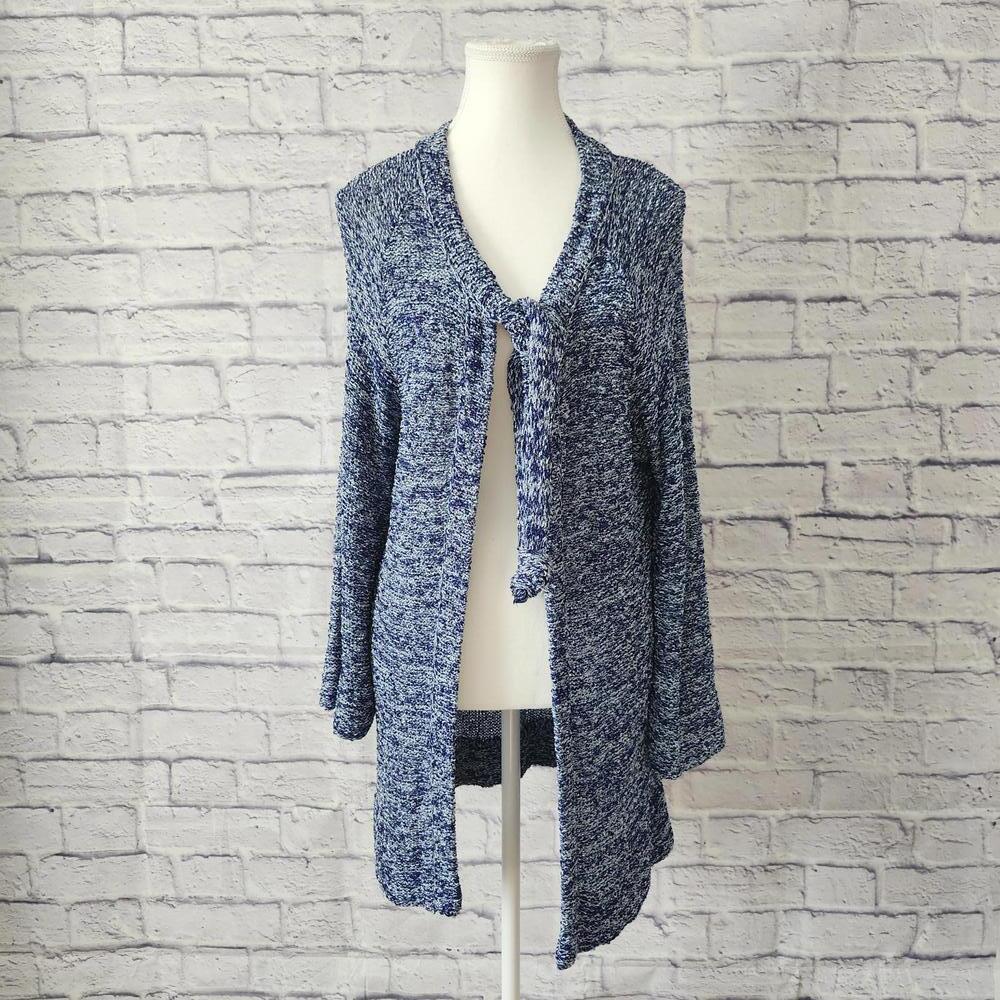 Pensato Womens Open Front Cardigan Italian Blue Size M